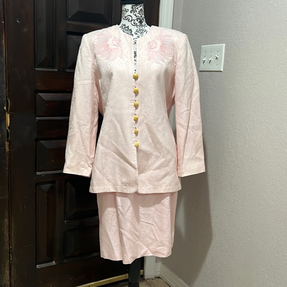 Amanda Smith Suit Skirt Pink Mother Of Bride Easter Church Spring 14 Petite